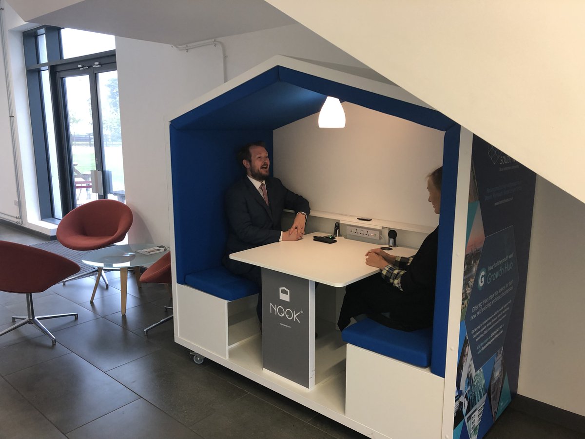 No space to add a meeting room? No problem.

With a depth of 90cm wide, a Nook can be used for when space is tight, activating new areas like corridors, reception areas, and under the stairs. Wheel it in - and voila! An instant meeting space.

#Offices #Workplace #Workspace