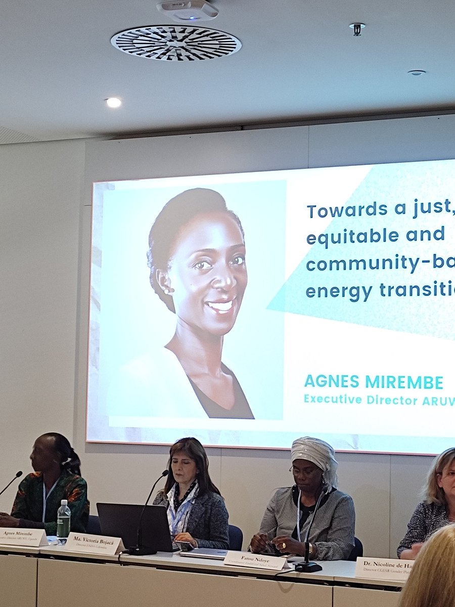 Agnes Mirembe, Executive Director of <a href="/AruweU/">ARUWE Uganda</a>:
"The male dominated sector of #energy prevents women from participating meaningfully and equally in the energy transition". ARUWE works to #empower and train women in locally-owned #RenewableEnergy solutions #SB56