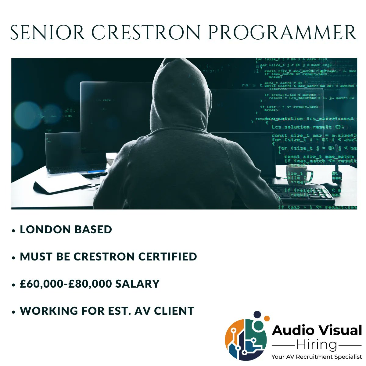 AVhiring's tweet image. We are recruiting for an Established AV Client for a Senior Crestron Programmer based in Central London.

For more info: info@audiovisualhiring.com

#audiovisual #avprogrammer #crestroncertified #crestron #programmer