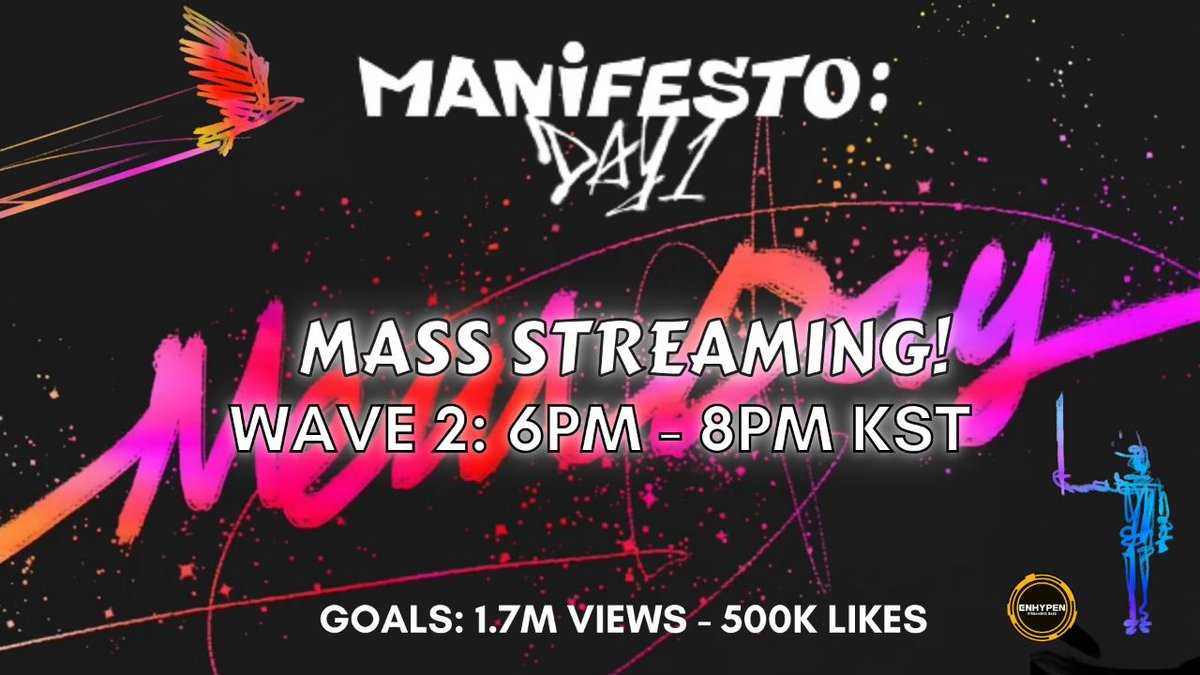 STREAM_ENHYPEN's tweet photo. [📢] MASS STREAMING!

WAVE 2 CONTINUES! 

"How did you became an engene?" 🔀

- Reply your answers below with your streaming proof.

🔗 https://t.co/4p4KlsHj0h

#MANIFESTO_DAY1 
#ENHYPEN_WalkTheLine 
#ENHYPEN #엔하이픈 @ENHYPEN_members @ENHYPEN https://t.co/ZX4ZRMeQnq