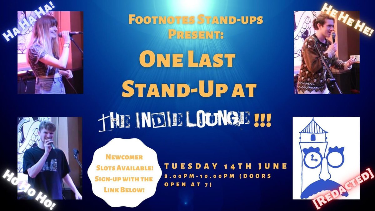 BFootnotes's tweet image. It’s our last stand up night of the academic year in Birmingham tonight! Doors open at 7pm with the show starting at 8pm! 🥳 #Standup