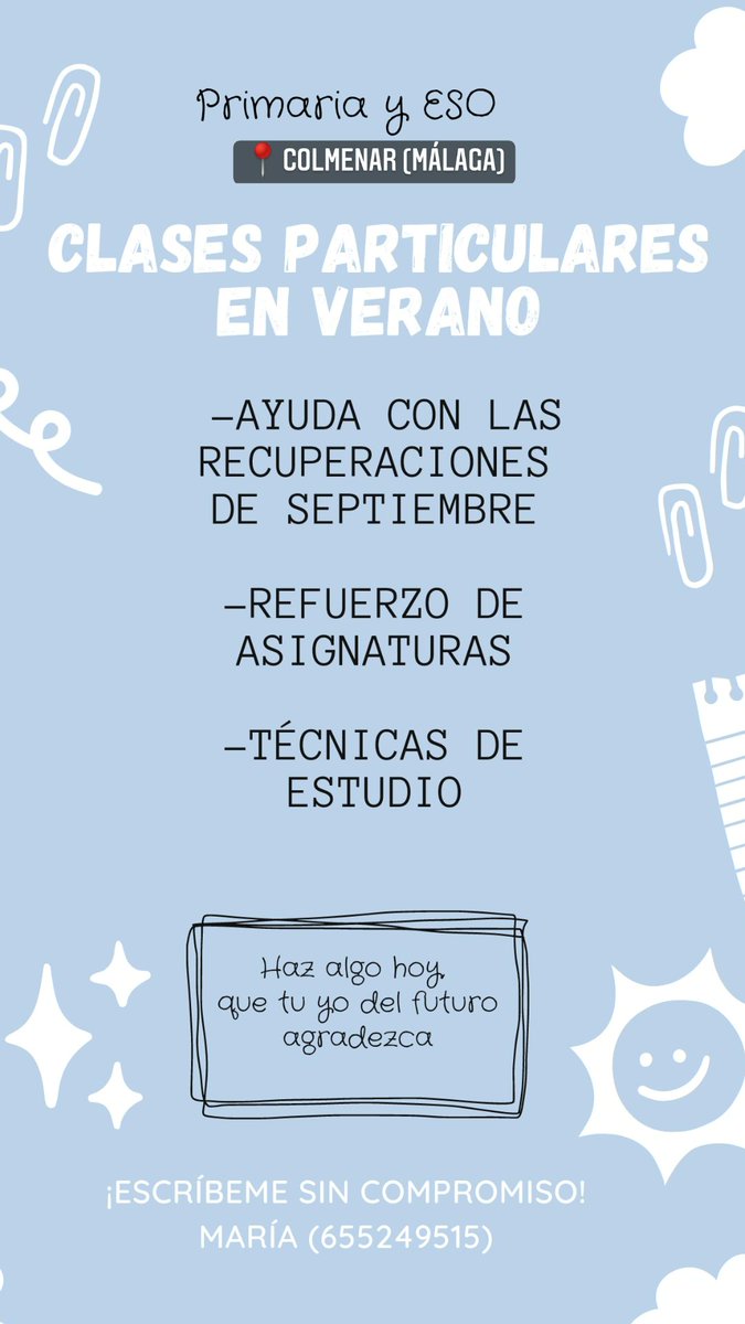 03maria06's tweet photo. Clases particulares en verano 👩🏽‍🏫 https://t.co/nqxacD4vGD