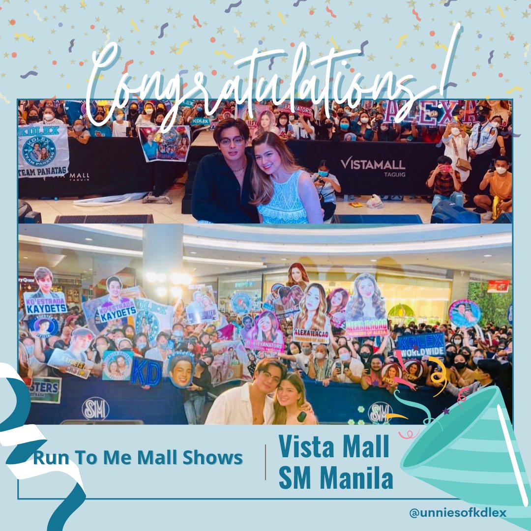 unniesofkdlex's tweet photo. Congratulations loves @kdestrada_ &amp; @alexailacad
 for the successful back to back mall shows last weekend!

It was the first for our fam and we couldn't be prouder! 
Great job to Team Live, you have outdone yourselves! Well done, Team Bahay, your support was outstanding!

#KDLex https://t.co/NDrifxdoJC