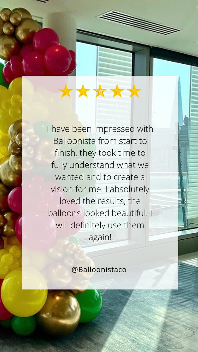 #testimonialtuesday

We love our clients and we love creating all of the designs for your special occasions ❤️ #ballooncompany 
#londonballooncompany #professionalballooncompany #bespokeballoons