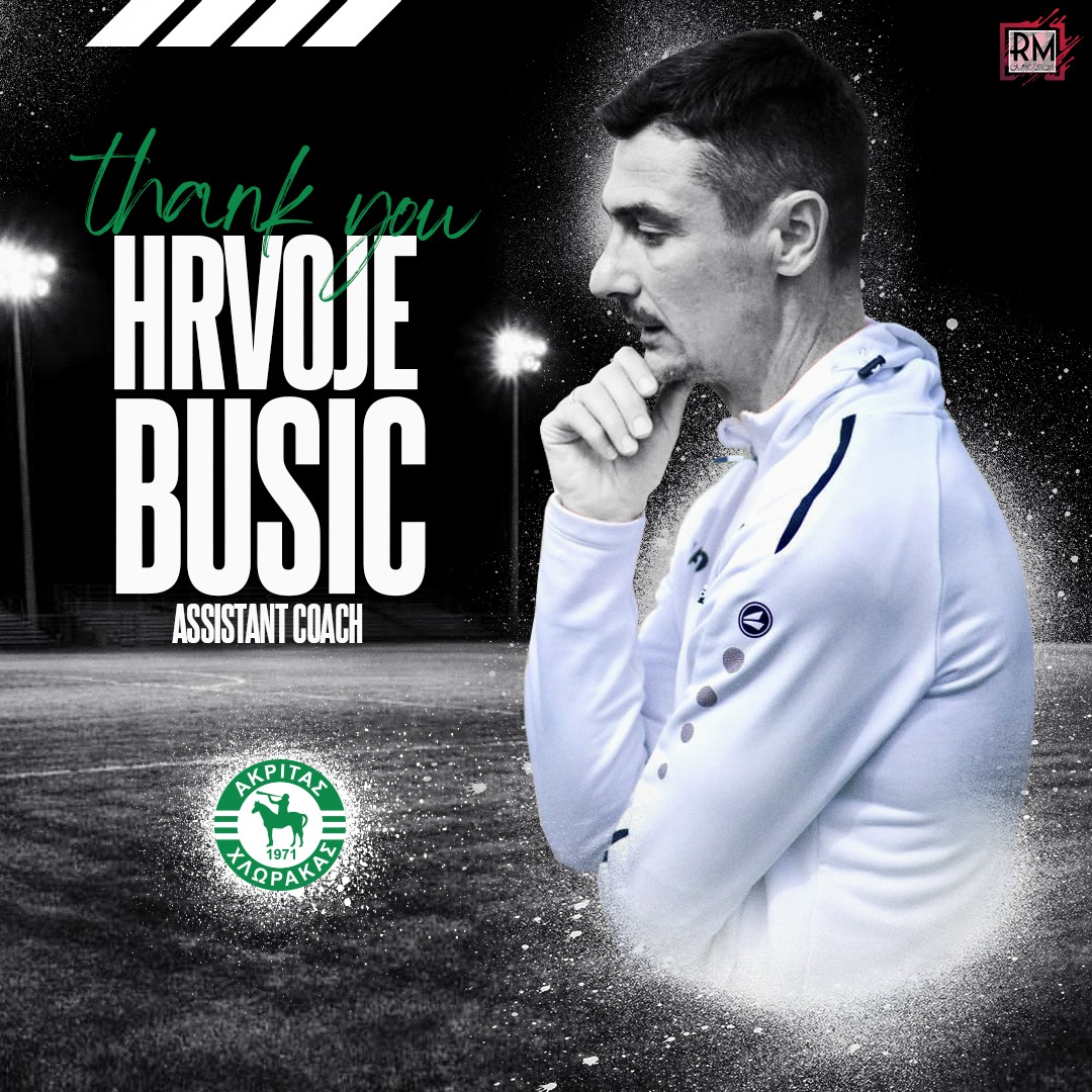🟢 Akritas Chlorakas would like to thank the former Assistant Coach of the team Hrvoje Busic for his precious contribution to the team and the success of promotion to the 1st Division of the Cyprus League. 

We wish him all the best in his future career! 

#akritaschlorakas