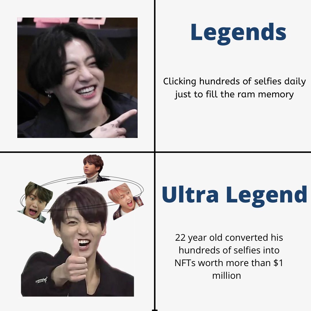 After the #technology era started almost everyone of us been clicking thousands of selfies 🤷🏽‍♀️
Who could have ever imagined it can be made worth millions of dollar 💵 

#MoneyyApp #NFTsales