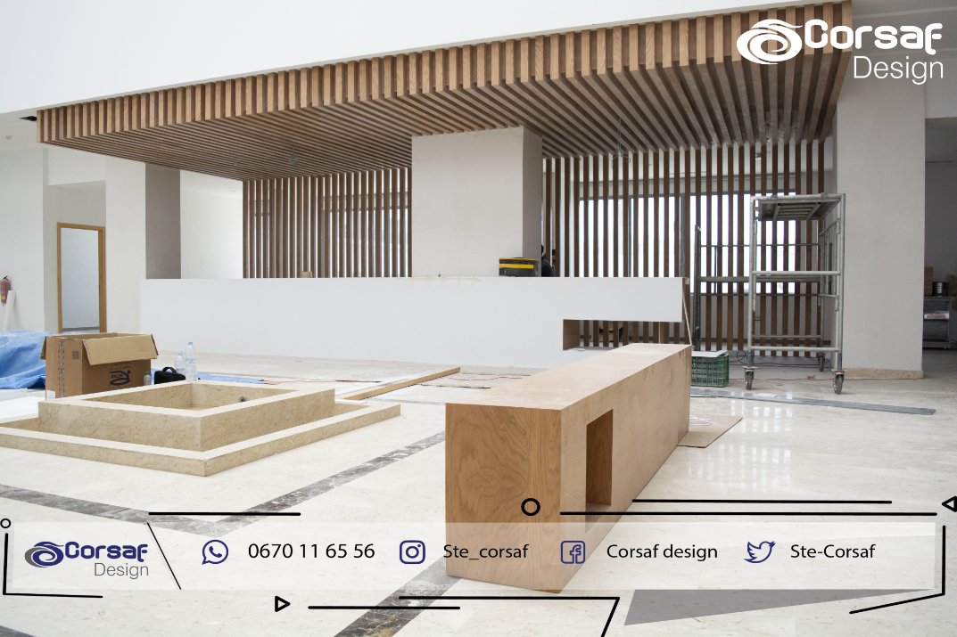 Fabrication un comptoir d'accueil pour la fondation Mohamed 6 en matière solide surfaces sur la ville d'Agadir.
Nous avons l'honneur de communiquer avec vous.
Pour plus d'infos N’hésitez pas à nous contacter
Télé/GSM : 0528.24.77.11 / 0661.11.52.68
corsaf.com