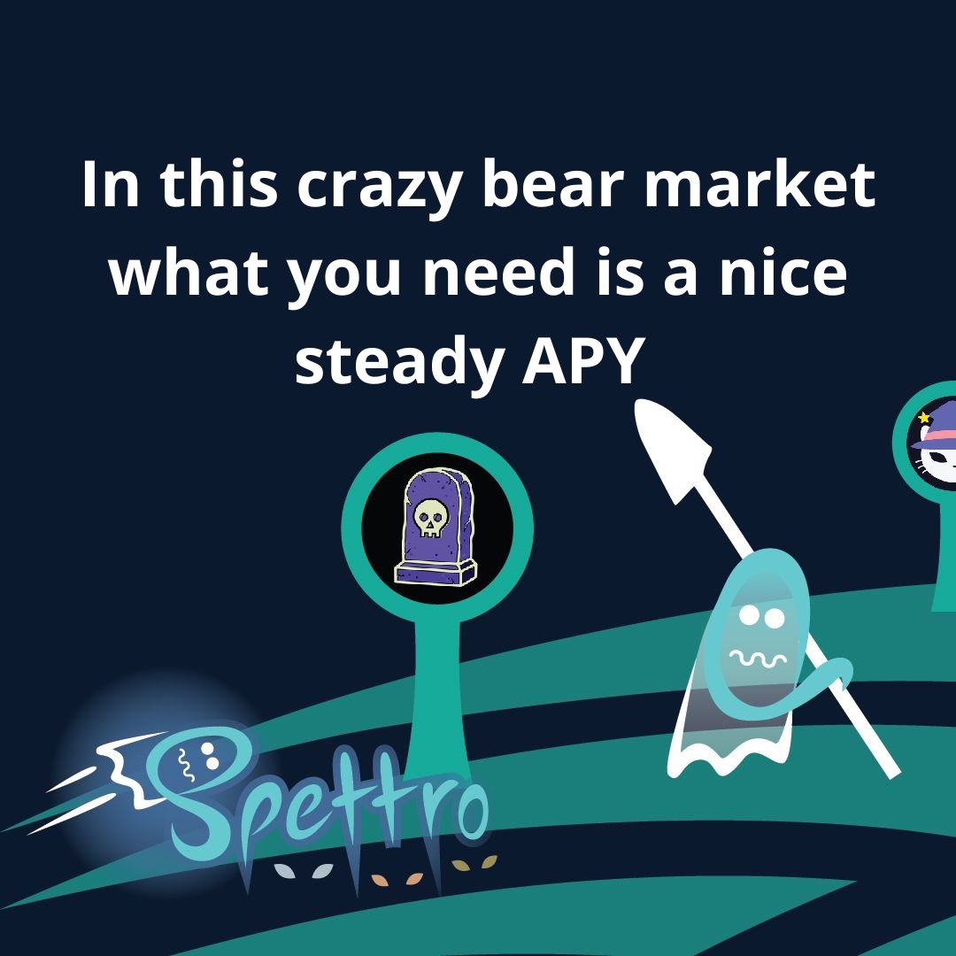 _Spettro_io's tweet photo. In these bearish markets even we are not sure what our next trade will be! That is why we are keeping safe with Spettro's Staking and Farming functionality - the Pseudo delta-neutral strategy ensures safe investment with high APY.

Tell us what you think:
https://t.co/K9JdyPLqDn https://t.co/t1mYdy6wbC