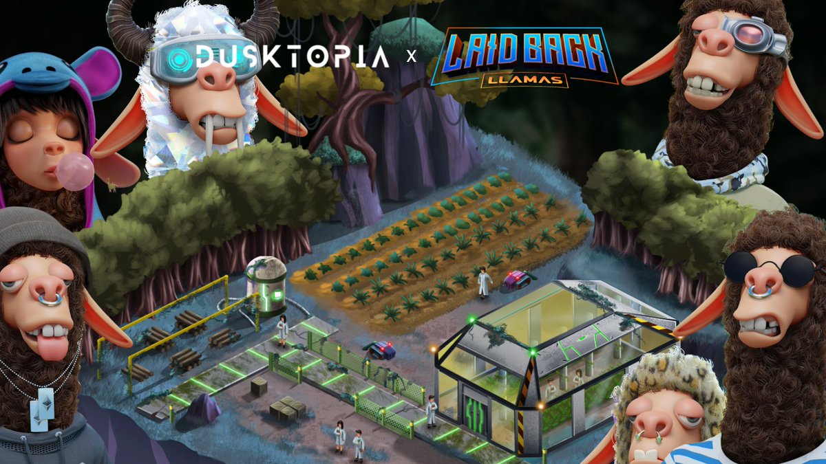 LaidBackLlamas's tweet photo. 🦙️Laid Back Llamas x Dusktopia 🌆 

The Llamas are chillin' by the Sustainable Farms within the Sundered Grove. We've got a surprise!

Giveaway:
🌒  2 x Dusktlist (WL) Spots

To Enter:
1️⃣ Follow @LaidBackLlamas &amp; @DusktopiaNFT
2️⃣ Like + RT
3️⃣ Tag 3 Llamas

48 Hours https://t.co/hBPW5d9huZ