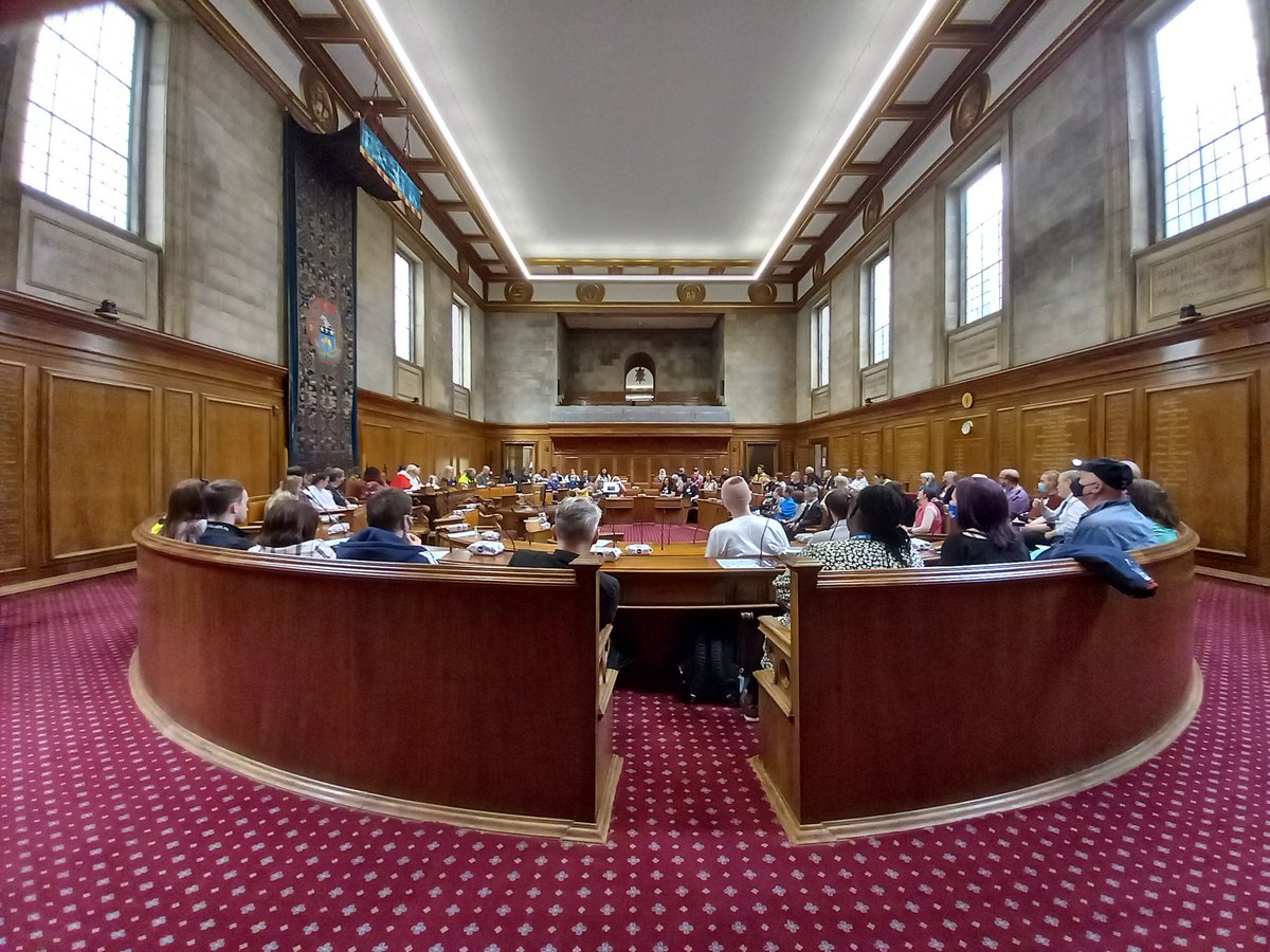 kevin_ritchie1's tweet photo. Important issues being discussed and great debate at Leeds Learning Disability Peopleโs Parliament take over of the Council Chambers. #Leeds #leedslearningdisabilityweek https://t.co/8Iv5y7oNVM