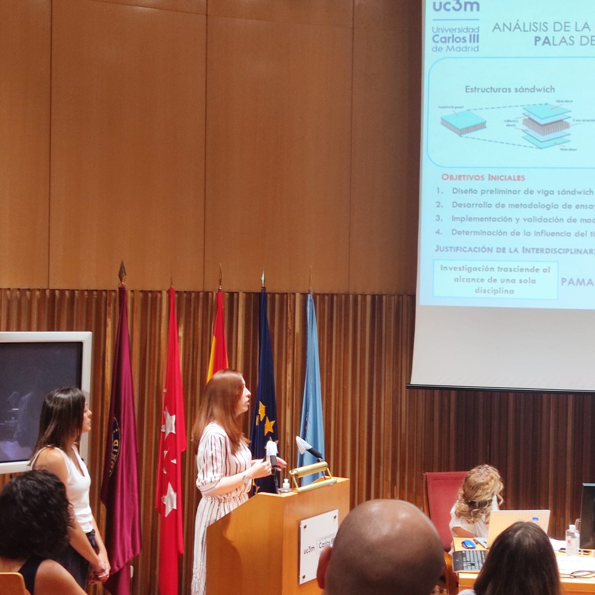 pamacom2's tweet photo. ¡Muchas gracias #Uc3m y #Comunidad_Madrid! Inés Iváñez @InesIvanez y Patricia Rubio, IPs del proyecto PAMACOM, han presentado esta mañana sus resultados en la #JornadaUC3M, organizada por @ServInvestUC3M...Aún puedes unirte al resto de ponencias ¡No te las pierdas! https://t.co/UcK146sl32