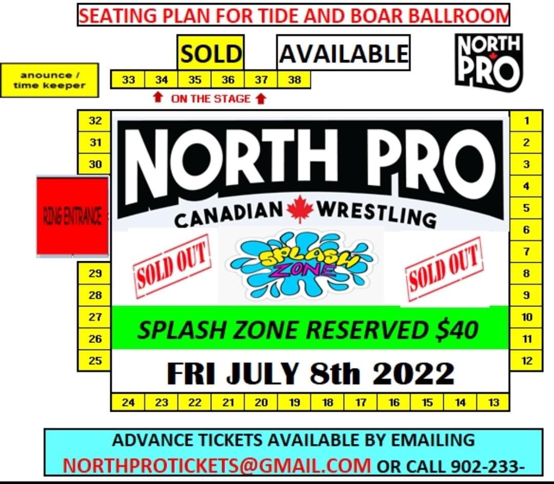 From North Pro : “The splash zone is officially sold-out! Well, that took 20 minutes.”
