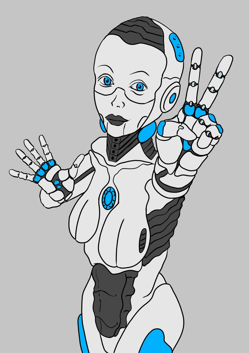 rustysartwork's tweet image. Practise robot illustration I had done