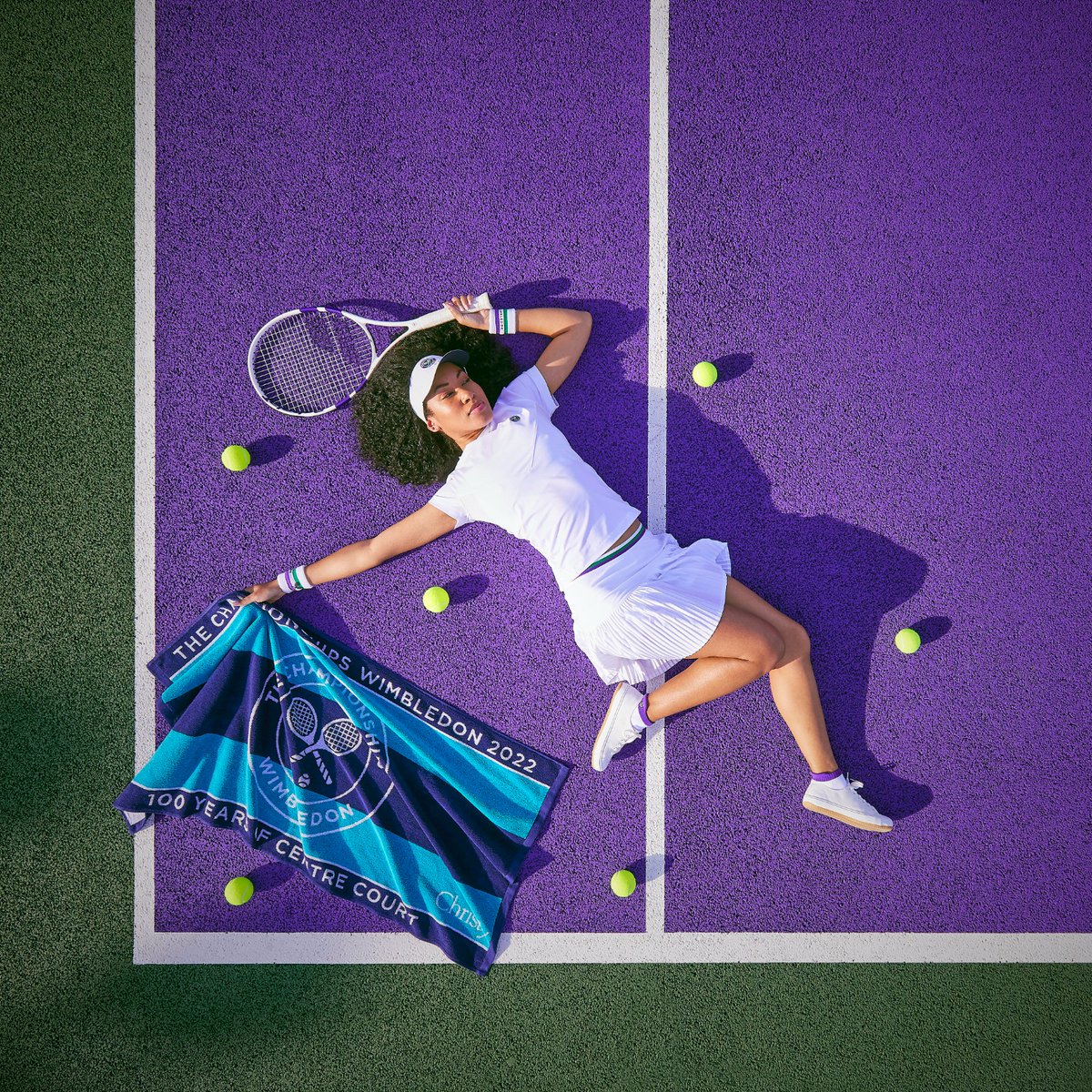 AlkyTennis's tweet photo. @Christy_Home @BBCSport @bbctennis 
Very proud for our courts to be used for this year's official Wimbledon towel. 100 year centenary shared by @AlkyTennis @Wimbledon centre court and @BBCNews https://t.co/lfxmYX7hdz
