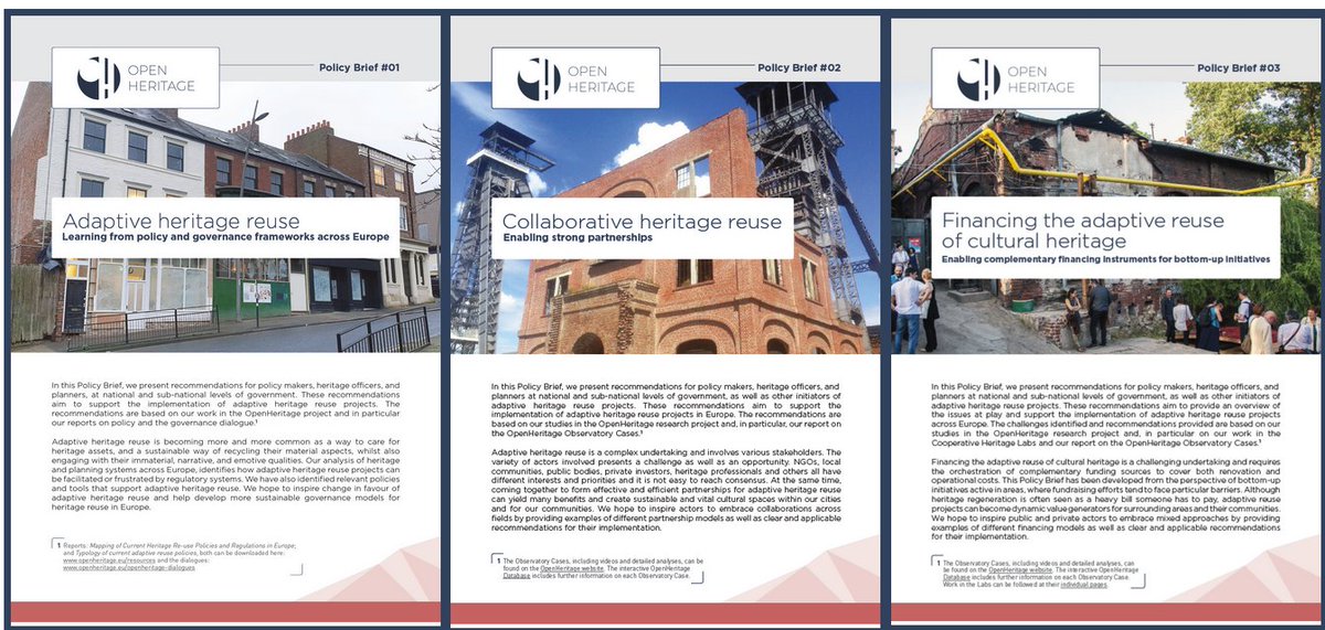 OpenHeritageEU (@openheritageeu) on Twitter photo Check out these <a href="/OpenHeritageEU/">OpenHeritageEU</a> readings on #AdaptiveHeritageReuse to catch up on over the summer 📚🌞🏖️
1️⃣ Learning from policy and governance frameworks across Europe
2️⃣ Enabling strong partnerships
3️⃣ Financing instruments for bottom-up initiatives
🔎 openheritage.eu/policy-briefs/ Check out these <a href="/OpenHeritageEU/">OpenHeritageEU</a> readings on #AdaptiveHeritageReuse to catch up on over the summer 📚🌞🏖️
1️⃣ Learning from policy and governance frameworks across Europe
2️⃣ Enabling strong partnerships
3️⃣ Financing instruments for bottom-up initiatives
🔎 openheritage.eu/policy-briefs/