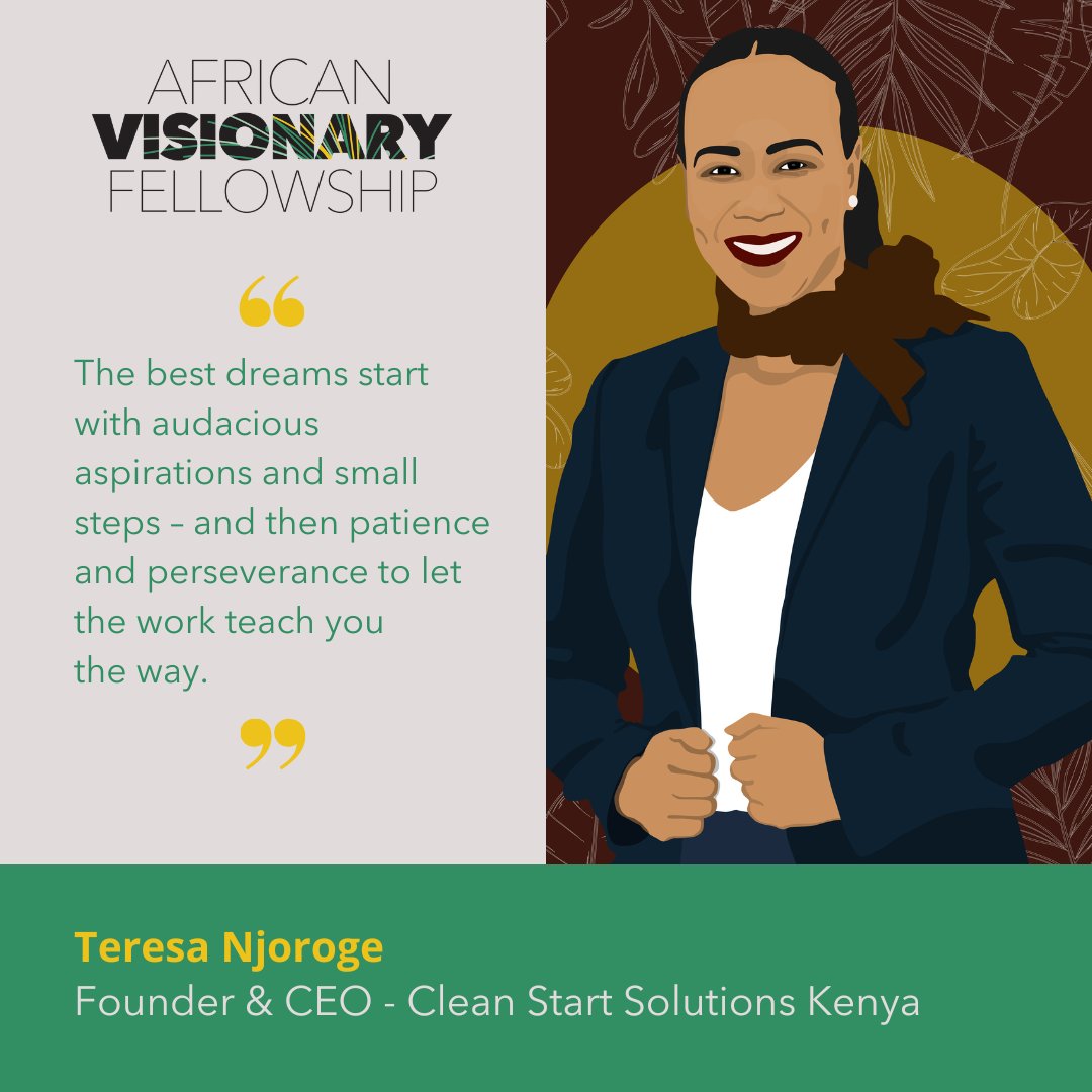 CleanStartKenya's tweet image. Thank you @SegalFoundation  for selecting Clean Start Founder and CEO @TeresaNjoroge as one of eight #AfricanVisionaries who will take part in the #AfricanVisionaryFellowship
#SFFrockstars #CleanStart
