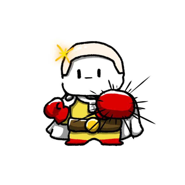 saitama (one-punch man) bald male focus 1boy white background cape solo gloves  illustration images