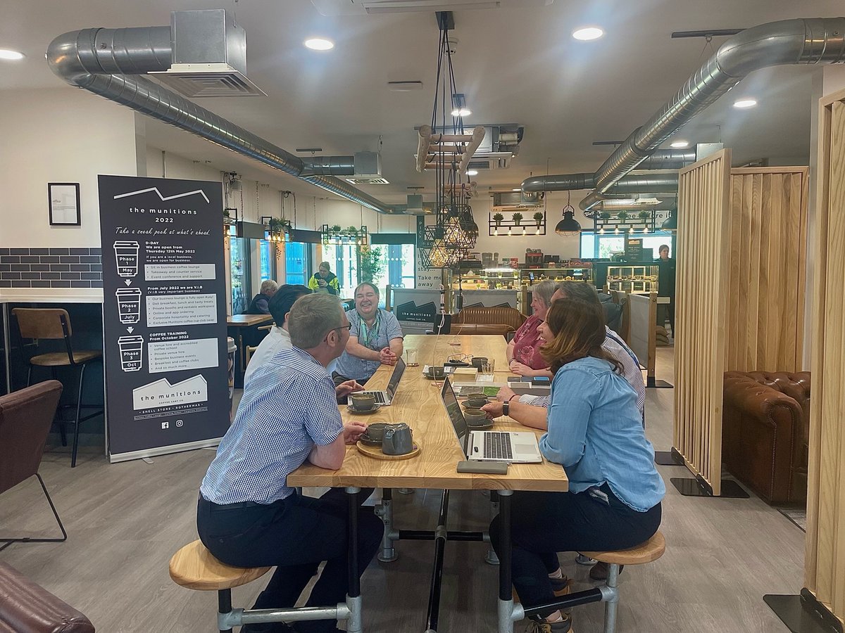 themunitions's tweet photo. The @nmite_ac team having a Tuesday meeting here with us at #themunitions!
Thanks for joining us this morning, and we hope to see you all again very soon.
#NMITE #themunitions #rotherwas #businesscoffeelounge #ShellStore #thecoffeecartcompany https://t.co/RaeoZEfikD