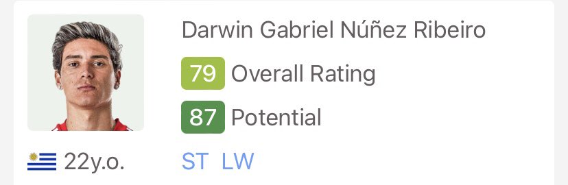 FC26LFC's tweet photo. Welcome to Liverpool Darwin Núñez! Here are his current stats. #FIFA22 #FIFALFC #EASportsLFC https://t.co/RDJWAFH0CK