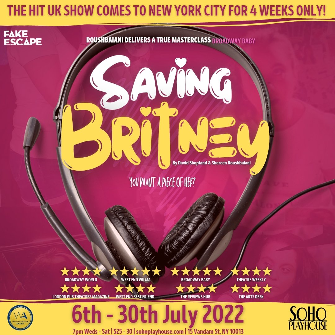 FakeEscapeTC's tweet photo. TICKETS NOW ON SALE FOR #SAVINGBRITNEY NYC TRANSFER @sohoplayhouse

6 - 30 JULY 2022

https://t.co/AeW3UsaHZg

#theatre #theater #theaternyc #whatsonny #whatsonnyc #newyork #newyorkcity #newyorktheater #newyorktheatre #newyorkfringe #offbroadway #sohonyc #britneyspears #britney https://t.co/YGTHpxlMMU