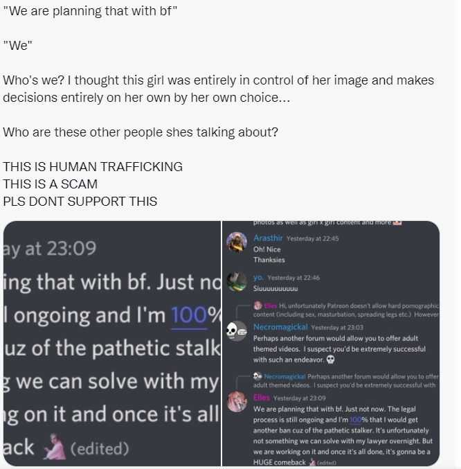 DebunkedElles's tweet photo. because he sticks his weenie in her you baboon
of course they plan the videos together https://t.co/53x586bbos