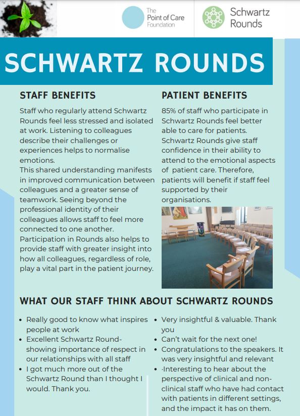 GEHSWFTLibrary's tweet photo. Schwartz Rounds are back and coming soon!  Please view the documents if you would like more info. https://t.co/zLL0LhVhWe