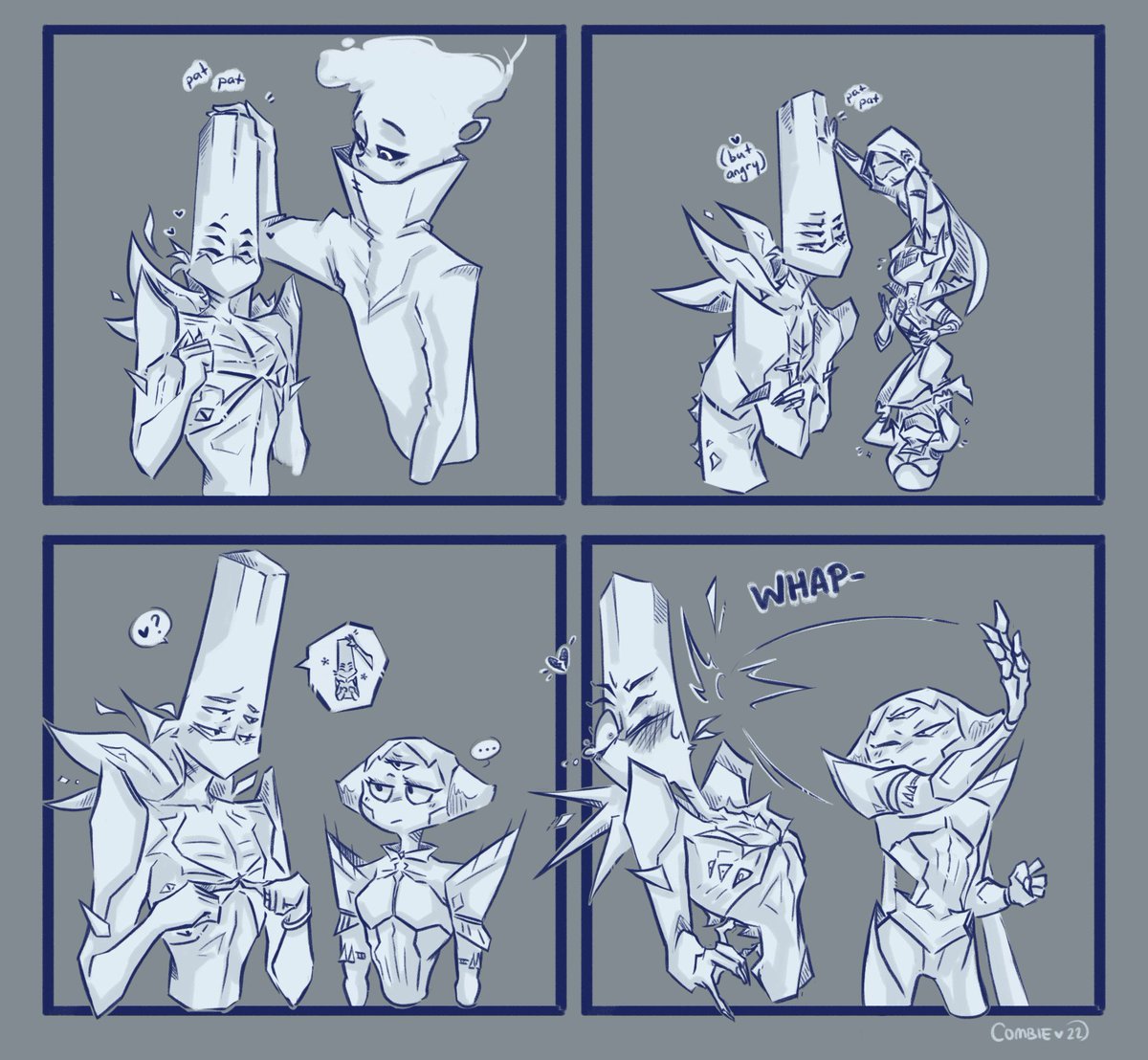 combiezombine's tweet image. we all know he accepts headpats but how does he feel about chin scritches and tum rubs..? 🤔

#Destiny2 #Destiny2Art #Doodles