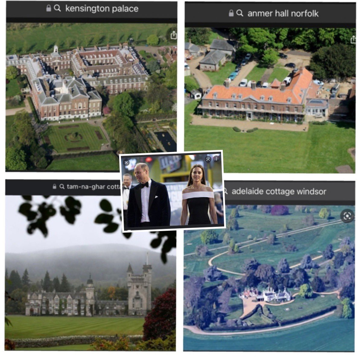 Mimicinque's tweet photo. Taxfunded Prince William &amp; Kate Middleton now want a 4th property at a cost taxpayers in Windsor, Kate is out here cloning Meghan's wardrobe, hairstyle &amp; mannerism, at the cost of taxpayers they've hired a PR from Los Angeles etc What is wrong with your couple @CamillaTominey ? https://t.co/Cgobug7hGC