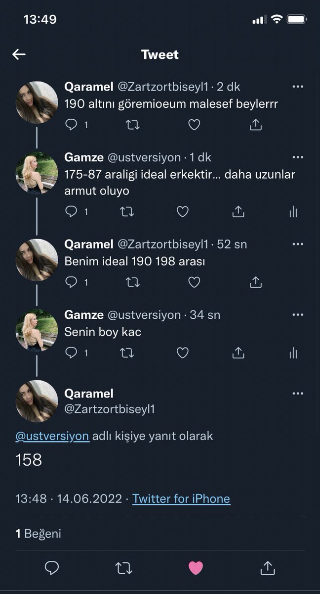 190 erkek isteyen kizlar hic sasmaz..