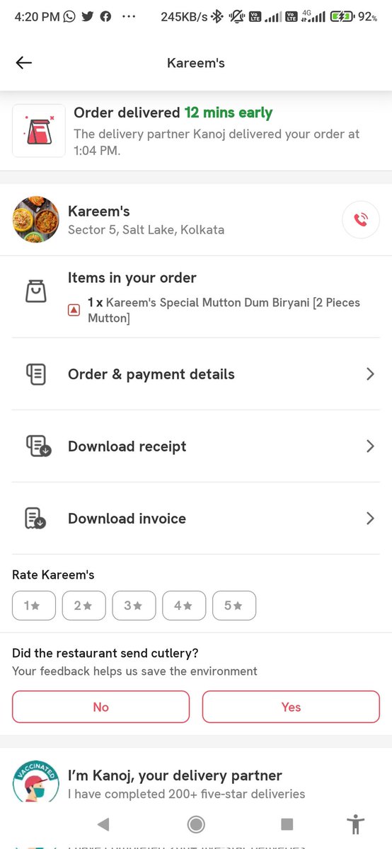 arkadebjyoti's tweet photo. @zomato @zomatocare Item not received and customer care said drop them a mail. Its suck https://t.co/3bIcrLGVr5