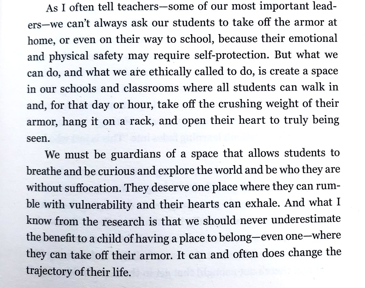 “We must be guardians of a space that allows students to breathe and be curious and explore the world and who they are without suffocation” <a href="/BreneBrown/">Brené Brown</a> #daretolead 🌿🌏
