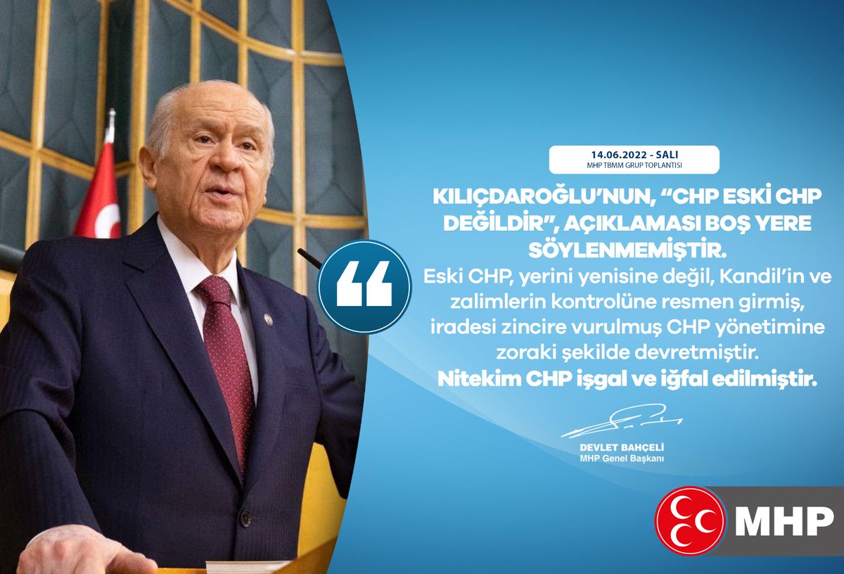 Kılıçdaroğlu’nun, “CHP eski CHP değildir”, açıklaması boş yere söylenmemiştir. Eski CHP, yerini yenisine değil, Kandil’in ve zalimlerin kontrolüne resmen girmiş, iradesi zincire vurulmuş CHP yönetimine zoraki şekilde devretmiştir. Nitekim CHP işgal ve iğfal edilmiştir.