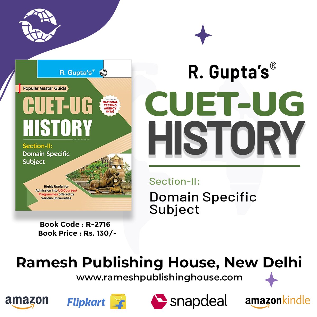 ramesh_publish's tweet photo. CUET-UG : Section-II (Domain Specific Subject : HISTORY) Entrance Test Guide
Easily Buy From Here At Lowest Price
Amazon-https://t.co/1xjLTMX3jK
Flipkart- https://t.co/Gb8kJtC5sS
Visit-https://t.co/ST8YtvJii8
Call Us-+91-011-23261567, 23275124,23275224
#CUETUG #SectionII #history https://t.co/9be4NjUrGE