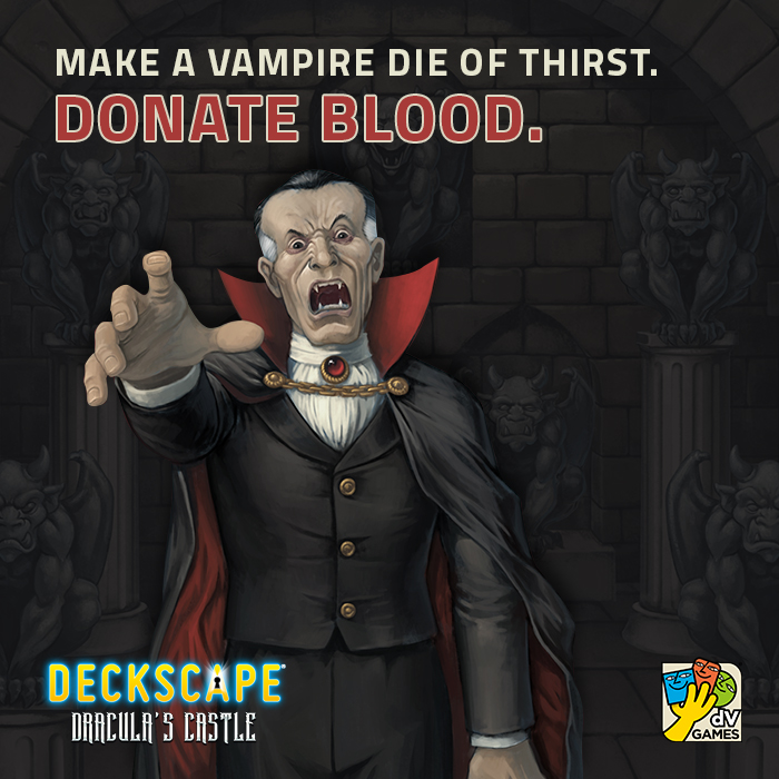 dVGiochi's tweet photo. 🩸 World Blood Donor Day 🩸
Make a vampire die of thirst. Donate blood.
Just one donation can save up to 3 lives!

#DVGames #WorldBloodDonorDay  #GiornataMondialeDelDonatoreDiSangue #GiochiDaTavolo #BoardGames #Deckscape #EscapeRoom #TabletopGames https://t.co/edfgQmS2Tq
