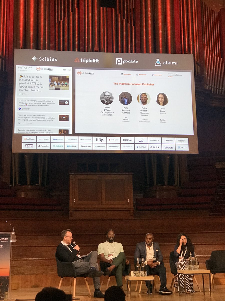 passendo1's tweet photo. Excellent panel discussion with renowned names in the industry: @PubMatic, @thomsonreuters & @futureplc👏
Our team would love to talk more about our #publisher's first platform👋#emailadvertising #publisherfirst #ATSL22 #ATS2022 @exchangewire https://t.co/rilpFUn4iB