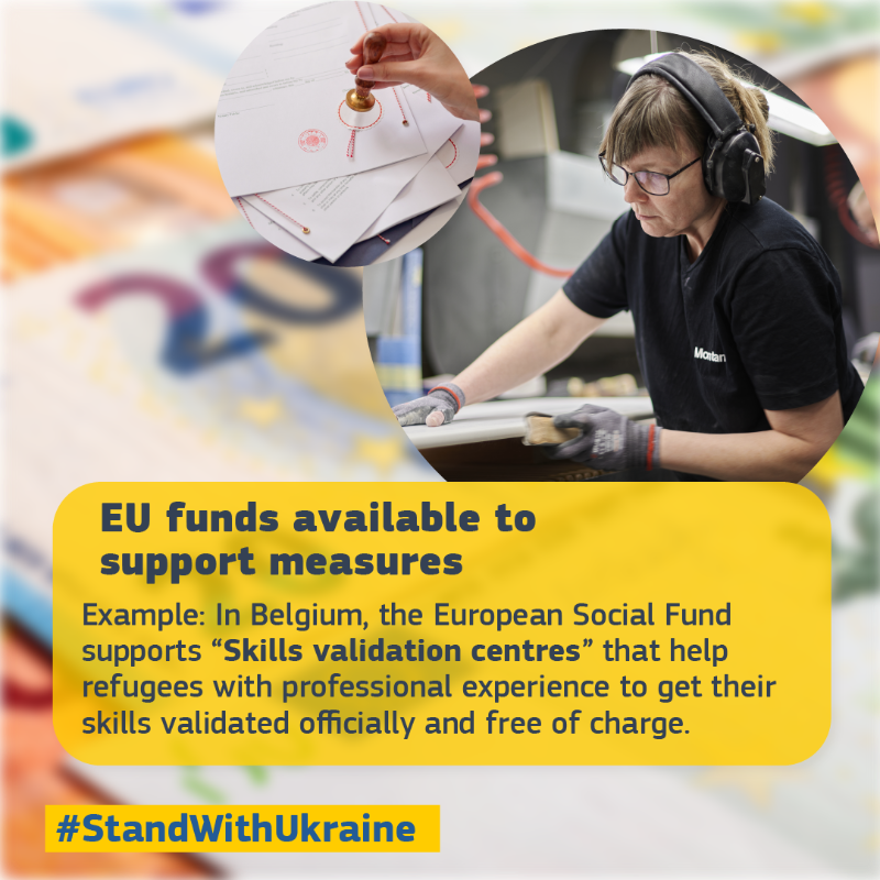 EU_Commission's tweet photo. Over 6.5 million people have fled the war and reached the EU.

Today we are presenting new guidance to help those fleeing the war access jobs, training and learning opportunities in the EU. 

Ukrainian refugees have the right to rebuild their lives.

#StandWithUkraine