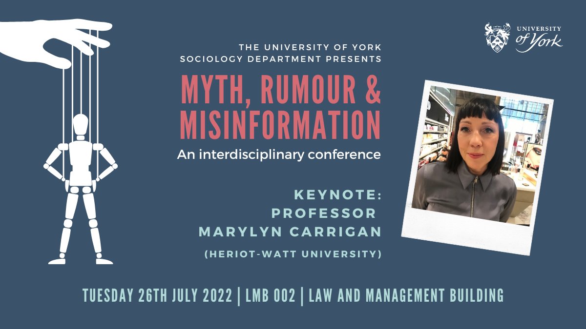 🗓️Excitement is building for our #Myth, #Rumour &amp; #Misinformation event on 26 July! We are delighted to present a keynote address from @thistleprof Marylyn Carrigan 👩‍🏫 on 20 years of research into the Myth of the Ethical Consumer 💲💵™️ Details+reg at: bit.ly/folklore-to-fa…