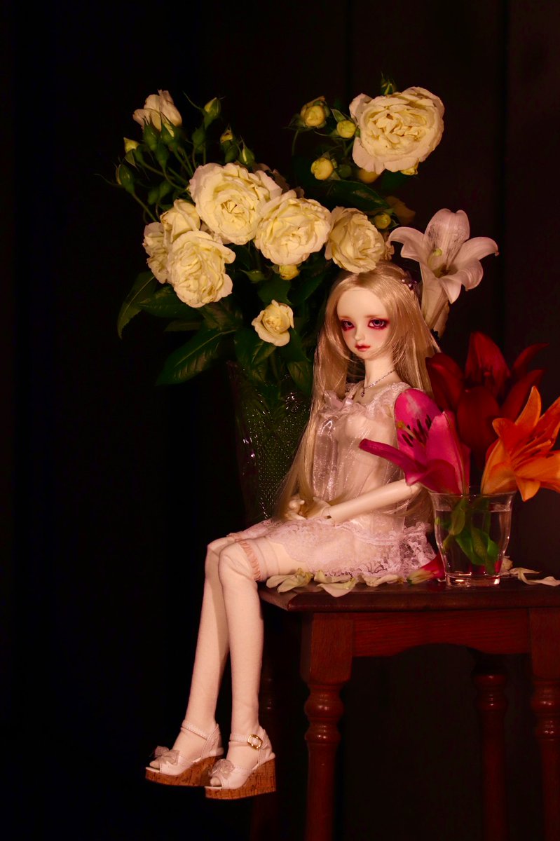 kurumi145's tweet photo. 薔薇とスカシ百合がもう終わりです
夏らしいお召し物を頂きました😅
#スーパードルフィー 
#ドルフィードリーム
#volks
#jbdoll https://t.co/y8Xq6oKzuR