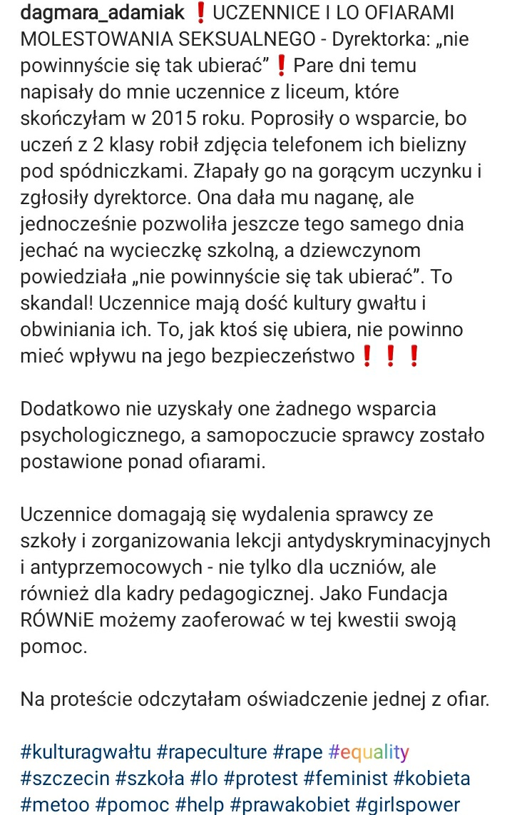 s3utae's tweet photo. ❗❗
UWAGA

w ostatnim czasie w jednej ze szczecińskich szkół doszło do pośredniego molestowania uczennic (tzw upskirtingu) przez drugoklasistę; ostatecznie chłopak otrzymał ustną naganę od dyrektora, a dzień po tym pojechał na tygodniową wycieczkę szkolną; ofiary natomiast+ https://t.co/GAY6BzEe2c