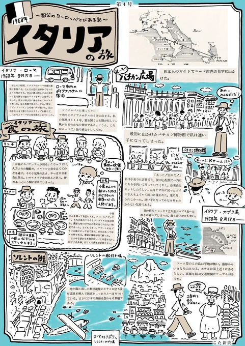 【祖父のヨーロッパとびある記】

第4号「イタリアの旅 🇮🇹」
窓を開くと太陽が眩しい。「うん、これがローマだ」独り感心をしてみた── 