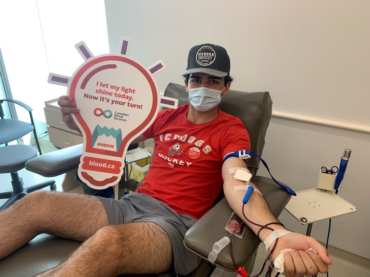 Canadian Blood Services (@canadaslifeline) on Twitter photo Hockey player Pano Fimis made his first donation and is helping to #ShineaLight on the need for more people to join Canada’s Lifeline.
Interested? Follow his lead and book an appointment blood.ca/HGB #NBDD
<a href="/Hkygivesblood/">Hockey Gives Blood</a> <a href="/OHLIceDogs/">Niagara IceDogs</a> #NBDW #Hockey Hockey player Pano Fimis made his first donation and is helping to #ShineaLight on the need for more people to join Canada’s Lifeline.
Interested? Follow his lead and book an appointment blood.ca/HGB #NBDD
<a href="/Hkygivesblood/">Hockey Gives Blood</a> <a href="/OHLIceDogs/">Niagara IceDogs</a> #NBDW #Hockey