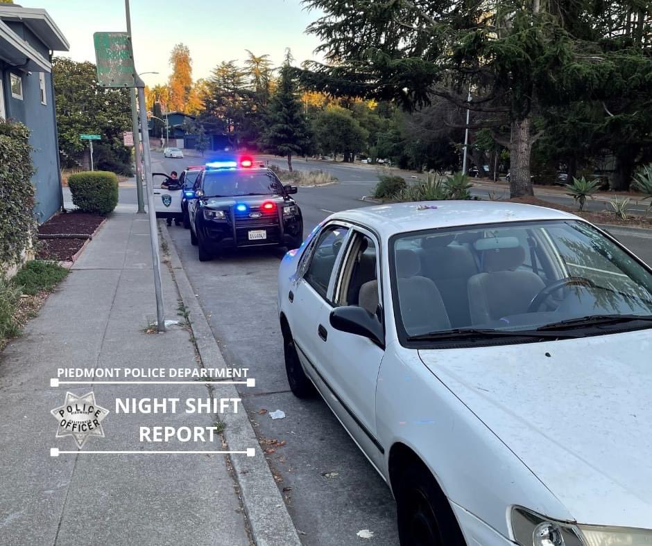 After several ALPR alerts in our city on a vehicle taken in a carjacking in San Francisco, officers located the vehicle and took the driver into custody without incident. Suspect was booked at Santa Rita Jail. Great work!#piedmontpolicedepartment #protectingpiedmont #nightshift