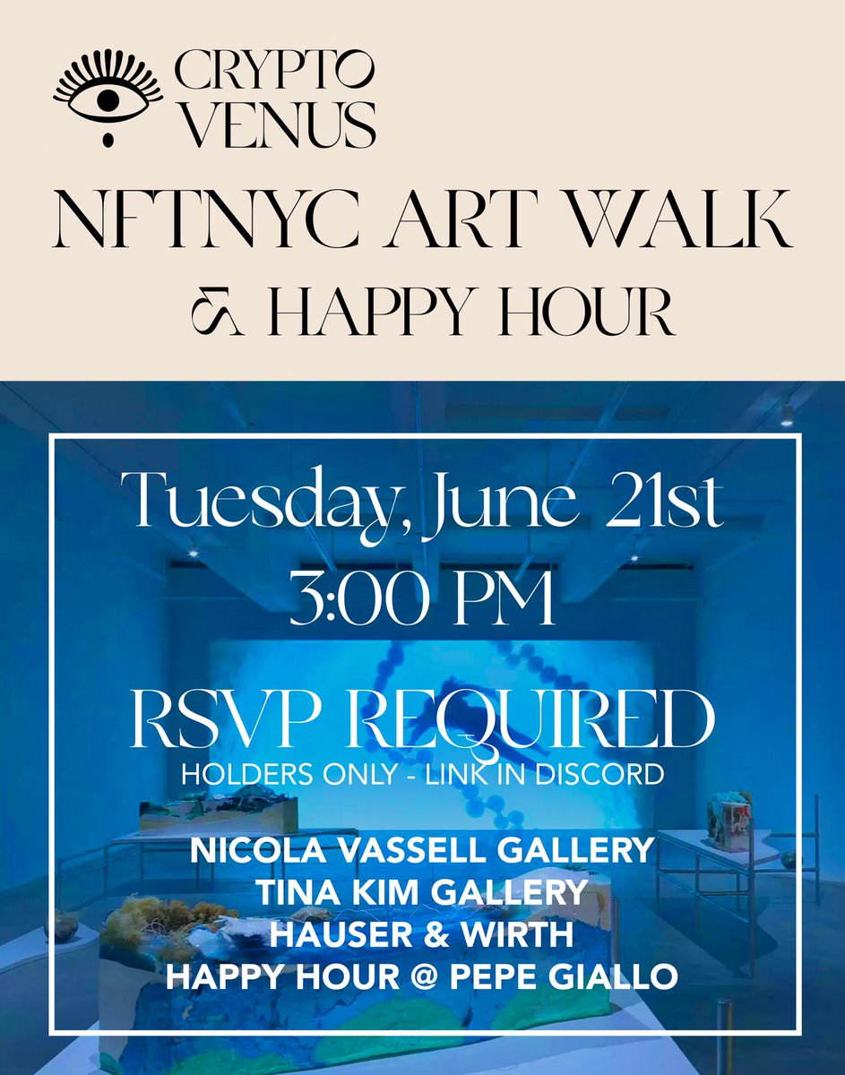 CryptoVenus_NFT's tweet photo. Venii assemble! RSVP link in discord 🤍 https://t.co/T3rBDhi3Hm