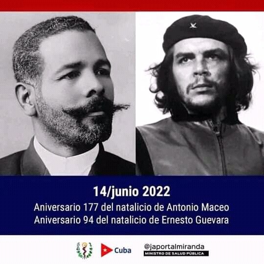 Nacidos un mismo día pero en años diferentes dos guerrilleros valientes hijos de la patria mía. 
#MaceoYCheViven
<a href="/CubaMined/">MINED</a> #EducadoresCamagueyanos #CubaMined #JimaguayúEduca
