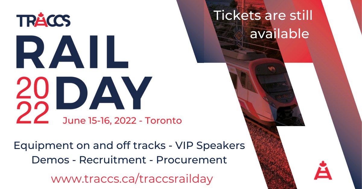 TRACCStransit's tweet photo. Tomorrow!
#TRACCSRailDay is upon us.
Get tickets at https://t.co/6n98faAxxq and come see Equipment, Demos, VIP Speakers and Recruitment and Procurement specialists for some of the biggest companies in the industry. https://t.co/Yx9Zt98zgi
