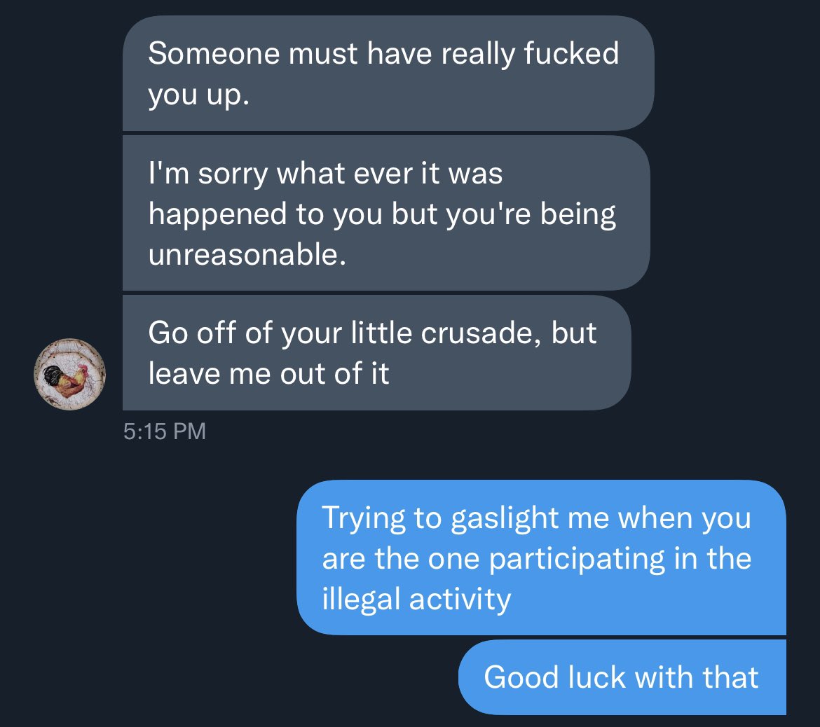 The_TorontoGays's tweet photo. @magicgaff trying to make us feel bad for calling out his illegal behaviour

This is some next level toxicity. A group of insecure men, targeting other men but trying to play the victim #gay #gaytoronto #telegram https://t.co/v4VO2BQnEe