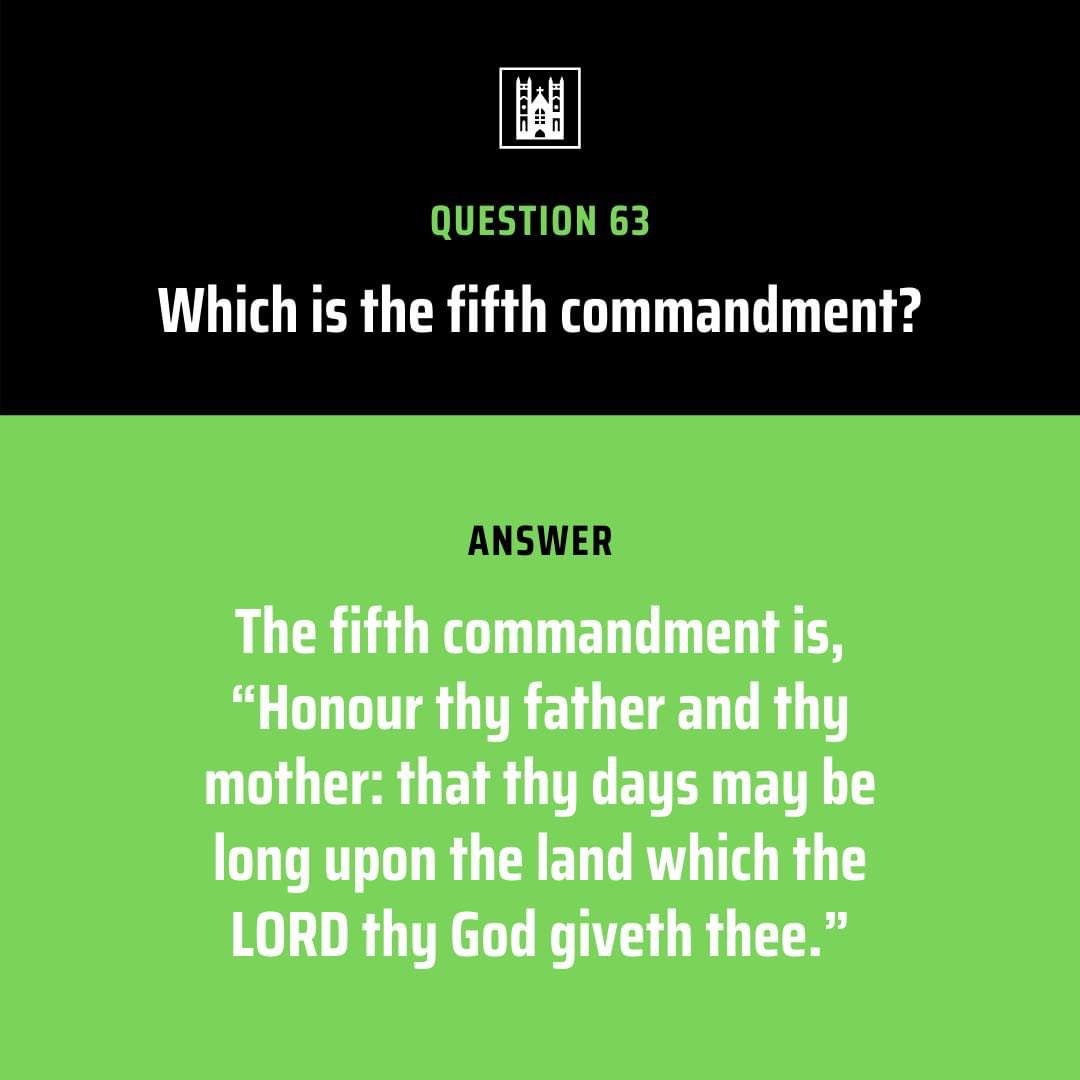 AmandaGeaney's tweet image. “Honour thy father and thy mother: that thy days may be long upon the land which the Lord thy God giveth thee.” Ex. 20:12.

- - - - - - -

Westminster Shorter Catechism Q&amp;amp;A 63-66

#fifthcommandment #wsc #westminstershortercatechism