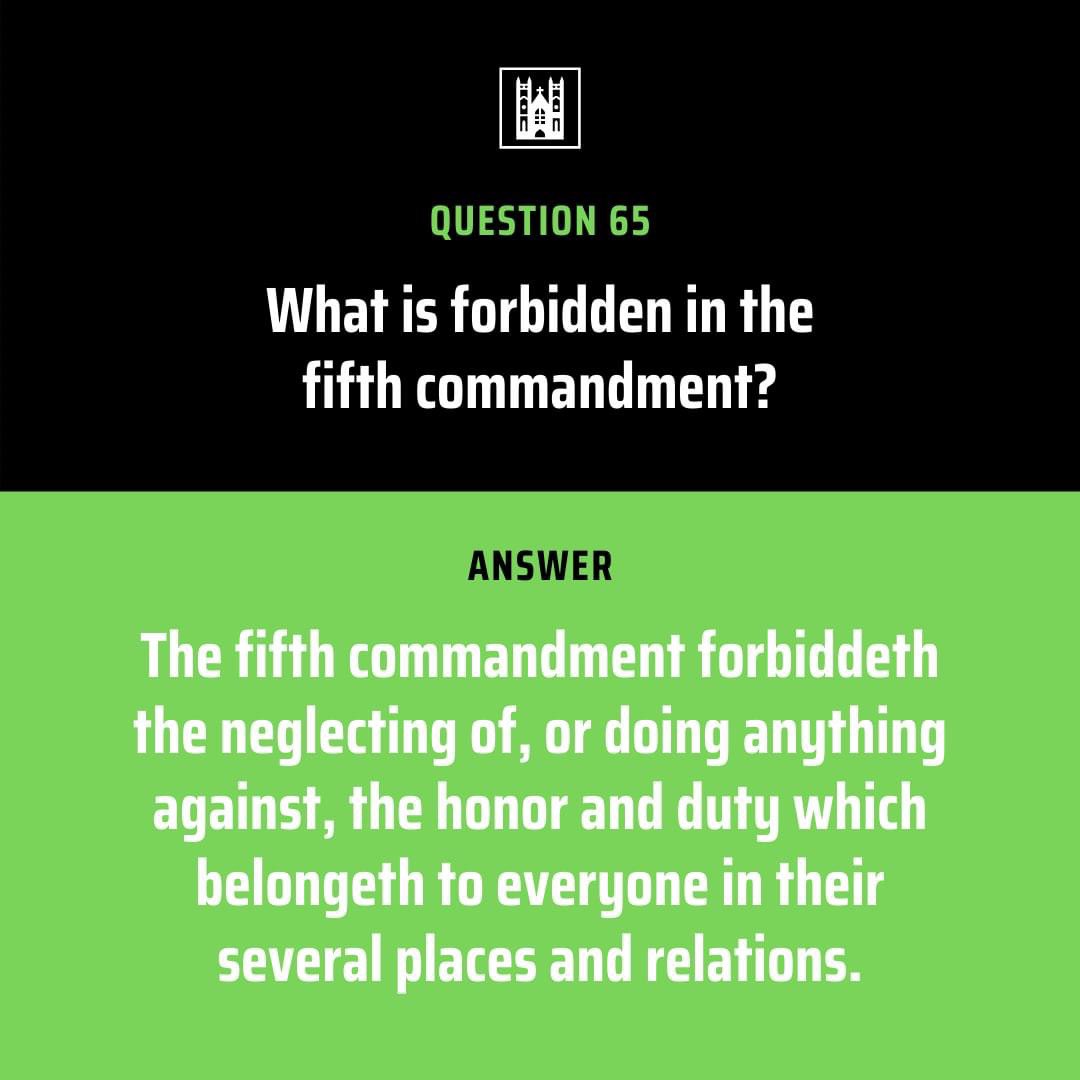 AmandaGeaney's tweet image. “Honour thy father and thy mother: that thy days may be long upon the land which the Lord thy God giveth thee.” Ex. 20:12.

- - - - - - -

Westminster Shorter Catechism Q&amp;amp;A 63-66

#fifthcommandment #wsc #westminstershortercatechism
