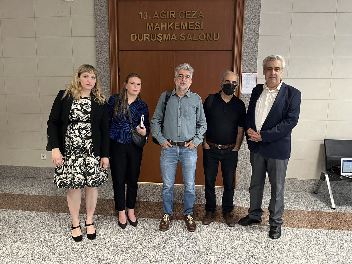 rebecca_vincent's tweet photo. At @RSF_inter, we are immensely proud of our Turkey representative @ErolOnderoglu and stand with him no matter what. Six years of this absurd trial and counting. We will be back every single time he is in court, even if just for a few minutes like today. We #SupportErol! https://t.co/Tg8cP56Yah