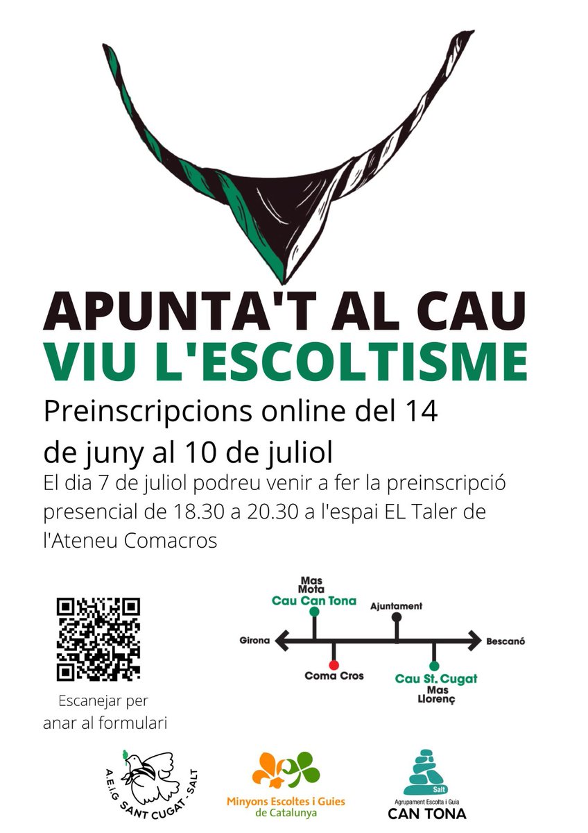 caudesalt's tweet photo. T'agradaria venir al cau? Doncs tenim una bona notícia!💥

A partir d'avui i fins el 10 de juliol ja pots preinscriure't pel curs 2022-2023 a través d'aquest enllaç 👇🏼:
https://t.co/xZyMFX1jn9 https://t.co/GbtT5hvSX0 https://t.co/6FtDtzULiC